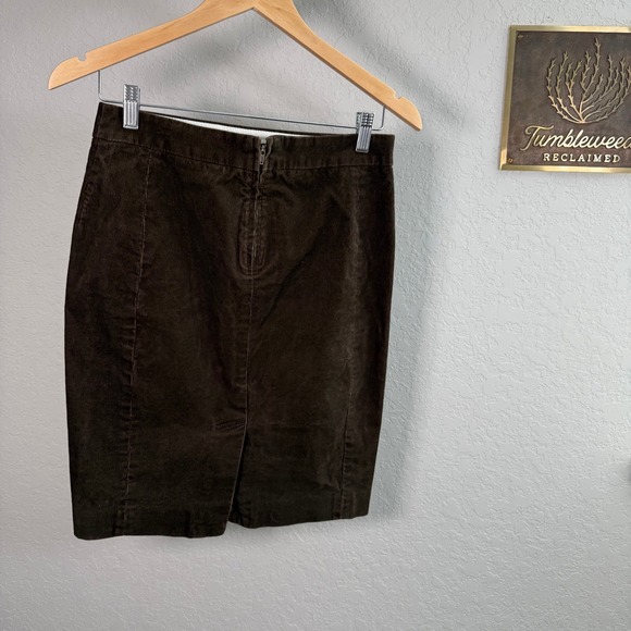 J. Crew Corduroy Pencil Skirt Dark Brown Size 2 Career Office - Picture 2 of 7